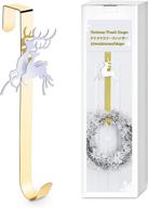 enhance your christmas décor with kpcb tech christmas reindeer chrome wreath hanger for front door - 15'' gold door hanger logo