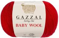 🧶 5 пачек - пряжа для детей gazzal baby wool 1.76 унции (50 г) / 191 ярд (175 м) тонкая детская пряжа, 40% мериносовая шерсть, 20% полиамид, похожий на кашемир; (красный - 811) логотип