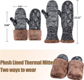 img 2 attached to Womens Winter Beanie Thermal Mittens