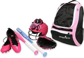 img 1 attached to 🎒 Convenient Athletico Softball Bat Bag - Ultimate Backpack for Softball, Baseball, & T-Ball Equipment & Gear - Ideal for Kids, Youth, and Adults - Holds Bat, Helmet, Glove, & Shoes - Includes Separate Shoe Compartment & Fence Hook