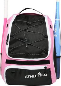 img 4 attached to 🎒 Convenient Athletico Softball Bat Bag - Ultimate Backpack for Softball, Baseball, & T-Ball Equipment & Gear - Ideal for Kids, Youth, and Adults - Holds Bat, Helmet, Glove, & Shoes - Includes Separate Shoe Compartment & Fence Hook