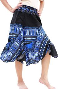 img 2 attached to 👧 Raan Pah Muang Dashiki Elastic Girls' Skirt & Skort Clothing