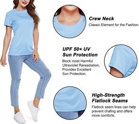 img 2 attached to 👕 Stay Cool and Protected with CRYSULLY Women's UPF 50+ Sun Protection Crewneck T-Shirt