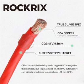 img 1 attached to 🔊 Enhance Your Audio System with ROCKRIX 4 Gauge Red 25ft Amplifier Amp Power/Ground Wire Soft Touch Cable