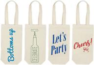 🍷 wine tote bags for gifts: choose from 4 stylish designs (6.5 x 12.2 x 2.8 in)" logo