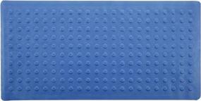 img 2 attached to 🛀 SlipX Solutions Blue Extra Long Rubber Safety Bath Mat - Optimal Size & 220 Suction Cups Provide Great Non-Slip Coverage (18 x 36 Inch)