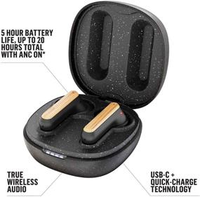 img 2 attached to 🎧 House of Marley Redemption ANC: True Wireless Earbuds - Noise Cancelling, Microphone, 20 Hours Playtime - Sustainable Materials, Signature Black