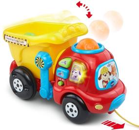 img 2 attached to 🚚 VTech Грузовик-самосвал "Отпустите и отойдите", желтый: Веселая игрушка для малышей