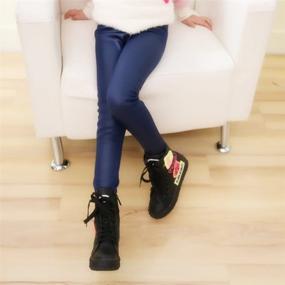 img 3 attached to 👖 Stylish Hiigoo Elasticity Leather Leggings Trousers for Girls – Trendy Clothing Choice!