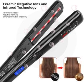 img 1 attached to PARWIN PRO BEAUTY Flat Iron Infrared 1 1/4 дюйма: эффективное выпрямление волос с регулировкой температуры и двойным напряжением