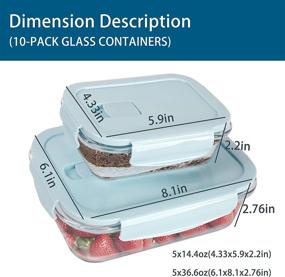 img 2 attached to ZRRHOO 20 🍲 Piece Glass Food Storage Set