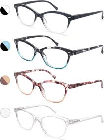 img 4 attached to Stylish Round Reading Glasses with Spring Hinges - Perfect for Men and Women