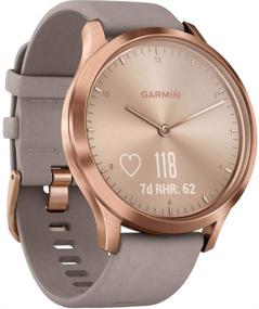 img 2 attached to 🌹 Гибридный умный часы Garmin vivomove HR, розовое золото с серой замшевым ремешком для мужчин и женщин