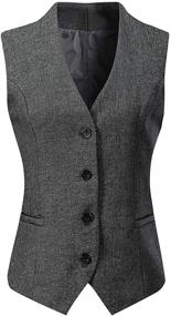 img 3 attached to Vocni Womens Button Economy Waistcoat Women's Clothing for Coats, Jackets & Vests