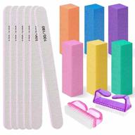 💅 nail files and buffers, morgles professional manicure tools - 6 rectangular nail buffer blocks, 6 nail files with 100/180 grit, and 2 nail brushes for natural and acrylic nails - 14-pack in multi colors logo