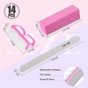 img 3 attached to 💅 Nail Files and Buffers, MORGLES Professional Manicure Tools - 6 Rectangular Nail Buffer Blocks, 6 Nail Files with 100/180 Grit, and 2 Nail Brushes for Natural and Acrylic Nails - 14-Pack in Multi Colors