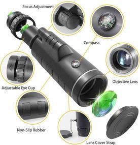 img 1 attached to 🔭 12X50 High Power DOTSOG Monocular Telescope with Smartphone Holder - Perfect for Bird Watching, Hunting, Camping, Travelling, and Wildlife Observation