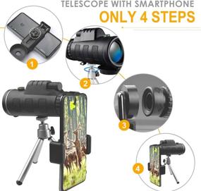img 2 attached to 🔭 12X50 High Power DOTSOG Monocular Telescope with Smartphone Holder - Perfect for Bird Watching, Hunting, Camping, Travelling, and Wildlife Observation