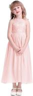 🎀 joyful wine-colored lace junior bridesmaid dress for parties, weddings & events - rose girls' apparel, size 12 logo