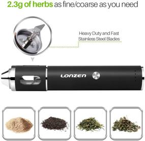 img 1 attached to 🌿 Rechargeable Electric Dry Herb Grinder - LONZEN 2018 Best Design: Crush Spices with Stainless Steel Blades, Clear Dispenser. 2-Year Warranty!