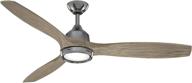 🌀 minka-aire f749l-gm/sg skyhawk 60" gun metal ceiling fan with seashore gray blades and led light - stylish and functional choice for any room логотип