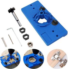 img 4 attached to Woodworking Tool: 35mm Concealed Hinge Jig Kit with Router Drill Bits - Hardware Template Guide for Face Frame Cabinet and Cupboard Door Hinges