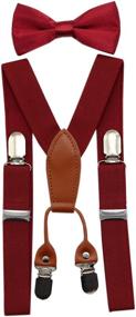 img 4 attached to Stylish JAIFEI Toddler Kids 4 Clips Adjustable Suspenders and Matching Bow Tie Set – Trendy Accessories for Little Ones!