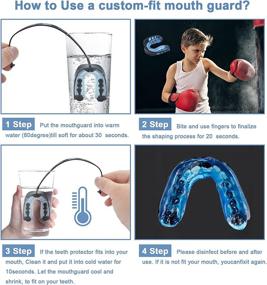 img 1 attached to 👄 Soft Mouth Guard with Strap for Football, Jiu-Jitsu, Basketball, Lacrosse, Hockey, MMA, Boxing, and More – 4 Pack, Designed for Youth in All Contact Sports