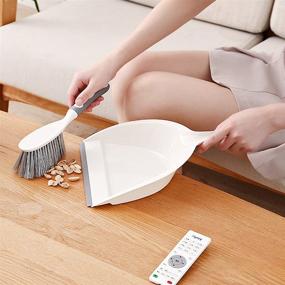 img 3 attached to 🧹 Hand Broom Dust Pan and Brush Combo Set for Efficient Home and Office Cleaning - Multi-Purpose Broom Set for Floors, Desks, Pets, Keyboards, and More