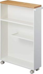 img 4 attached to 🛒 YAMAZAKI Home Tower: White Rolling Slim Bathroom Cart Featuring Handle