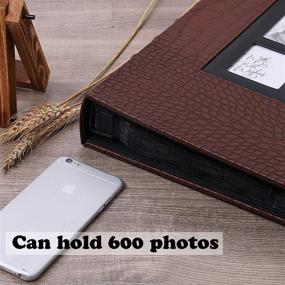 img 1 attached to 📷 Vienrose Leather Photo Album: Extra Large Capacity for 600 4x6 Photos - Ideal for Family Weddings, Anniversaries, Baby and Vacation Memories