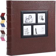 📷 vienrose leather photo album: extra large capacity for 600 4x6 photos - ideal for family weddings, anniversaries, baby and vacation memories logo