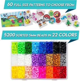 img 3 attached to 🧩 5200 5mm Fuse Beads Kit for Kids - 80 Patterns, 3 Pegboards, Tweezers - Perler Beads Kit Compatible with Hama Beads, Melty Beads, Melting Beads - Iron Beads Craft Beads Bulk Beados Kit with Storage