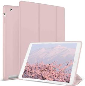 img 4 attached to 💖 Aoub Case for iPad 2/3/4 (Old Model): Ultra Slim, Lightweight Trifold Smart Cover in Light Pink