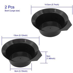 img 1 attached to 20-предметный набор для окрашивания волос: инструменты для окрашивания волос с чашей для тонирования, кисть для окрашивания, наушники, перчатки - идеально подходит для самостоятельного окрашивания в домашних условиях, обесцвечивания и сушки волос (черный)