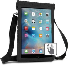 img 4 attached to 📱 USA Gear Tablet Sleeve - Protective Tablet Carrying Case with Touch Capacitive Screen Protector, Shoulder Strap - iPad 5th-8th Gen & iPad Air 2/Pro Compatible - Fits 9" Tablets