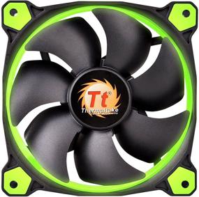 img 3 attached to 🌀 Зеленый вентилятор Thermaltake Riing 12 Series 120 мм с высоким статическим давлением, круглый светодиодный кольцевой вентилятор с системой антивибрации для охлаждения корпуса и радиатора - CL-F038-PL12GR-A