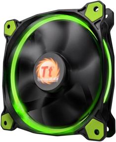 img 4 attached to 🌀 Зеленый вентилятор Thermaltake Riing 12 Series 120 мм с высоким статическим давлением, круглый светодиодный кольцевой вентилятор с системой антивибрации для охлаждения корпуса и радиатора - CL-F038-PL12GR-A