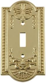 img 1 attached to 🔘 Nostalgic Warehouse 719926 Meadows Single Toggle Switch Plate: Polished Brass Touch of Nostalgia