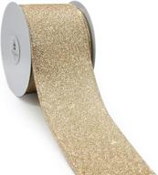 🎀 gold glitter wired ribbon by ct craft llc - ideal for diy crafts, gift wrapping, home decor - 2.5 inch x 10 yards - 1 roll logo