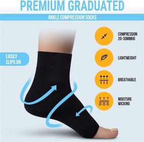 img 1 attached to 🧦 Premium Ankle Compression Sleeve for Swelling, Plantar Fasciitis, Sprain & Neuropathy – Open Toe Nano Brace for Men and Women (Black, Medium)