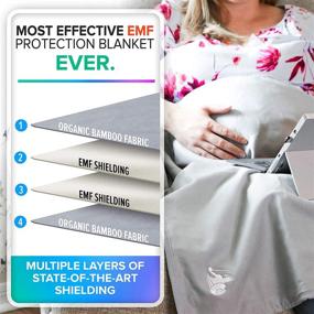 img 3 attached to 🌿 EMF Protection Blanket - Full Size Organic Bamboo Blanket for Beds, Couches, Pregnancy - DefenderShield Shielding from EMF & 5G Radiations (Full - 75" x 53")