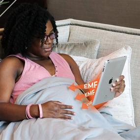 img 1 attached to 🌿 EMF Protection Blanket - Full Size Organic Bamboo Blanket for Beds, Couches, Pregnancy - DefenderShield Shielding from EMF & 5G Radiations (Full - 75" x 53")