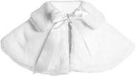 👧 soft faux fur cape for girls in black, white, or ivory - infant to girls sizes 6-12 logo