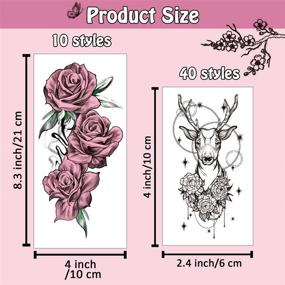 img 2 attached to Cerlaza 162 Styles Temporary Tattoos for Women Adults Girls, Fake Sleeve Henna 💃 Tattoo Stickers, Waterproof Leg Makeup Kit – Realistic Long Lasting Semi Permanent Tattoos (50 sheets)