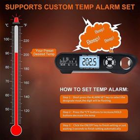 img 1 attached to Ultimate 2-in-1 Digital Meat Thermometer: Instant Read, Waterproof, LCD Display, Magnetic Base - Perfect for BBQs, Grilling, Cooking, Kitchen, Outdoor