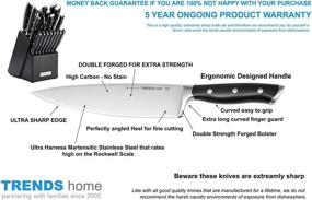 img 2 attached to 🔪 Набор острых ножей для кухни TRENDS Chef 19 шт. из премиальной немецкой стали с подставкой - Незаменимое средство на кухне