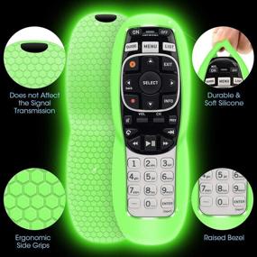 img 1 attached to 📱 3-Pack Silicone Protective Case for DirecTV Remotes RC73, RC70, RC71, RC72 - Glow Green, Glow Blue, Red