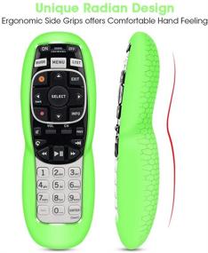 img 3 attached to 📱 3-Pack Silicone Protective Case for DirecTV Remotes RC73, RC70, RC71, RC72 - Glow Green, Glow Blue, Red