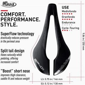 img 1 attached to 🚴 Selle Italia SP-01 Boost TM SuperFlow Saddle - Premium Road Bike Seat for Enhanced Comfort - Perfect for Men and Women - 250 x 146mm, 205g